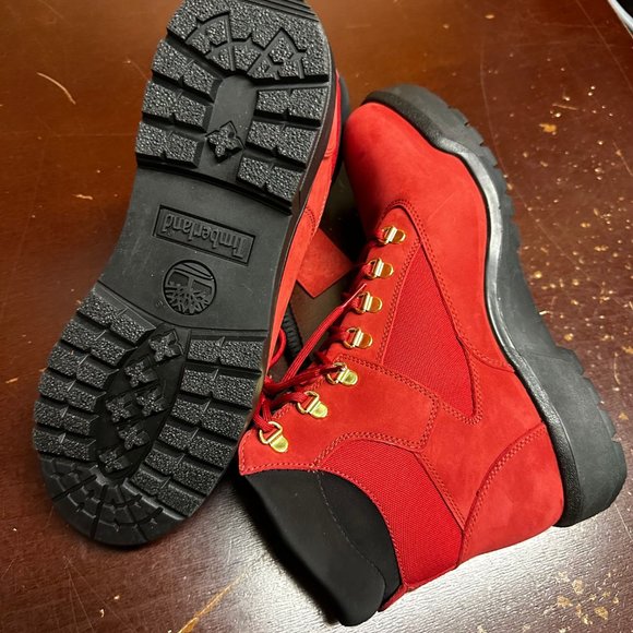 Timberland Men Red A6659 6 Inch Leather Waterproof Ankle Field Boots Size US 11 - Picture 5 of 6